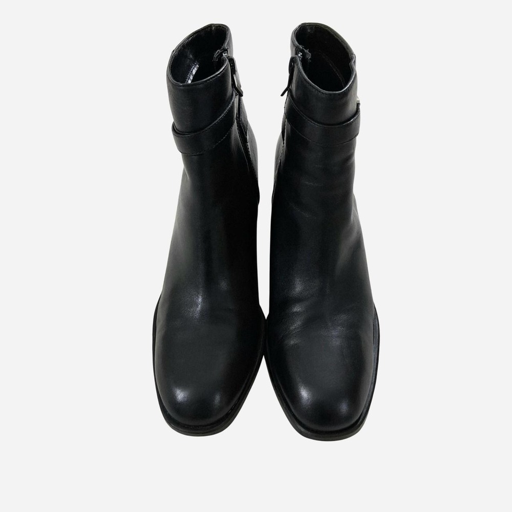 Predictions Black Leather Block Heel Ankle Boots | Size 9.5 | EUC